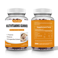 Complément alimentaire multivitaminé en gommes végétaliennes pour femmes en marque propre, gommes multivitaminées pour enfants