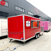 Remorque de restauration rapide mobile avec cuisine haut de gamme pour les vendeurs de hot-dogs de crème glacée Remorque de concession de camion de restauration
