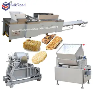 Commerciële Gepofte Rijst Cake Ball Machine Pindarotsjes Sesam Snoep Forming Machine Granen Bar Maken Snijmachine