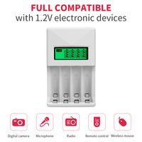 PUJIMAX — chargeur de batterie rapide portable avec 4 fentes, 1.2v, aa aaa, avec écran LCD intelligent, pour batteries nimh nicd, original