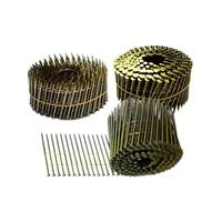 Clous en acier au carbone de haute qualité, taille personnalisée 15 °   Clous en fil de fer collés en bobine pour le travail du bois et la fabrication de palettes