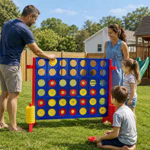 Giant <b>4</b> in a Row Outdoor <b>Connect</b> Game Set with <b>Large</b> Plastic Board and Rings for Family Party Backyard Game - Product Image 4