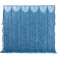 Toile de fond en tissu effet vague d'eau pour mariage, rideau semi-transparent, draperie en satin glacé et soie de lait à motif queue de poisson