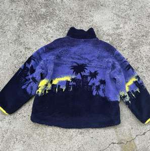 Sweat-shirts à capuche surdimensionnés unisexes en polaire brossée Sherpa épaisse avec impression DTG par sublimation personnalisée, patchwork, fermeture éclair, pour l'hiver, fabriqués par un fabricant - Product Image 3