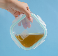 Boîtes de conservation alimentaire en verre sans BPA, boîtes bento hermétiques pour la préparation des repas avec couvercles en PP anti-fuite pour micro-ondes