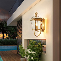 Extérieur Jardin H65 Laiton Cuivre Mur Led Verre Lumière Extérieure Étanche Haute Qualité Qualité Industrielle Cour Lumières