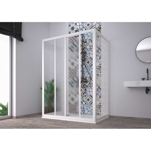 Porte en acrylique blanche fixe à 1 feuille et coulissante à 1 feuille-110-120 cm Accessoires d'intérieur Ap.52 - Product Image 3