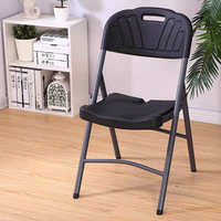 Chaise pliante en plastique imperméable robuste ZDY-13 avec cadre en métal gris, chaise portable d'extérieur pour événements et maison