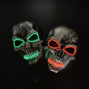 Wholesale PVC Skull Full Face <strong>Mask</strong> Luminous LED Halloween Cosplay Horror 10 Single Colors for Party Glow Halloween <strong>Mask</strong> - Product Image 3