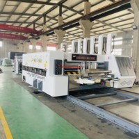 FFG Petite ligne de fabrication de boîtes en carton ondulé avec plieuse-colleuse automatique pour impression flexographique, prix de la machine plieuse-colleuse de carton