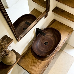 Modern Luxury Solid Wood & MDF <b>Wall</b>-Mounted Bathroom Vanity Cabinet with Ceramic Basin Smart <b>Mirror</b> Lacquer Finish Hospital Use - Product Image 5