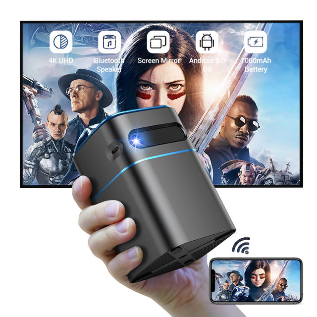 Hotack Wireless Mobile Smart USB Video Wifi Micro HD LED Home Theater Pico Android Portable Mini Projectors