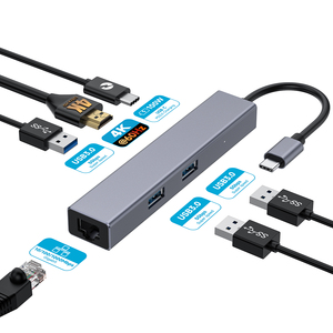 <span class=keywords><strong>USB</strong></span> C HUB 6 trong 1 multiports <span class=keywords><strong>adapter</strong></span> để 4K 60Hz <span class=keywords><strong>HDMI</strong></span> RJ45 <span class=keywords><strong>USB</strong></span>-A 3.0 với PD 100W cho MacBook - Product Image 2
