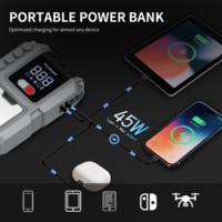 Démarreur de secours Purehood S300 haute performance 27000mAh avec pompe à air intégrée 4000A, pinces intelligentes Type-C pour voiture, camion, SUV