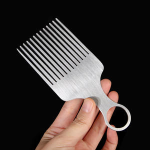 Peines Afro de Dientes Anchos para Peinar Cabello Rizado, Peines Afro de Metal, Herramientas de Peinado de Metal para Mujeres y Hombres - Product Image 1