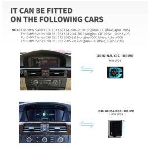 Écran tactile multimédia Android 15 pour <span class=keywords><strong>BMW</strong></span> Série 5 E60 E61 E63 <span class=keywords><strong>E90</strong></span> E91 E92 avec <span class=keywords><strong>GPS</strong></span>, aide au recul et Android Auto sans fil intégré - Product Image 4