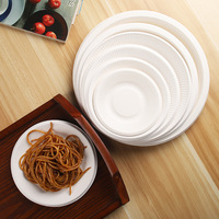 Assiettes en papier jetables épaissies de qualité alimentaire, vaisselle pour barbecue, dîner, fruits, gâteaux, os, bricolage, dessin en maternelle, compostables et écologiques