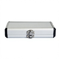 Valise de transport rectangulaire en alliage d'aluminium pour outils de précision, étui personnalisé pour instruments, design résistant aux chutes, intérieur en EVA bleu