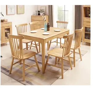 Hot Selling Modern Massief Houten Design Eetcafé Hoge Rugwindsor Stoelen Voor Fastfoodrestaurant