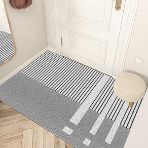 Tapis de porte rectangulaire rayé en PVC, durable, anti-poussière, pour entrée et balcon, printemps 2024 - Product Image 4