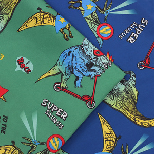 Tessuto Pongee 300T Resistente alle Pieghe con Motivo Dinosauro, Fornitura all'Ingrosso per Abbigliamento Sportivo per Bambini e Giacche Leggermente Imbottite - Product Image 1