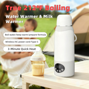 Portable 100 ℃   Chauffe-biberon pour lait infantile à charge rapide, sans fil, tasse à eau pour enfant, <span class=keywords><strong>bouilloire</strong></span> électrique rechargeable USB avec <span class=keywords><strong>batterie</strong></span> - Product Image 1