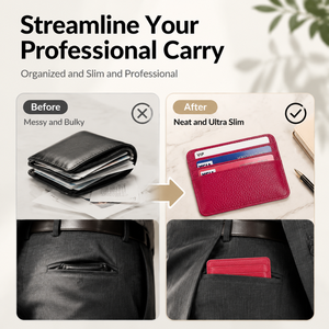 Porte-cartes ultra fin à pochette avant, assortiment de couleurs, ouverture supérieure/fermeture à bouton-pression magnétique, conforme REACH, vente en gros - Product Image 6