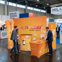 Pdyear Factory Mur d'affichage publicitaire en tissu tendu pour salons professionnels, expositions et événements, avec support de bannière droite et incurvée