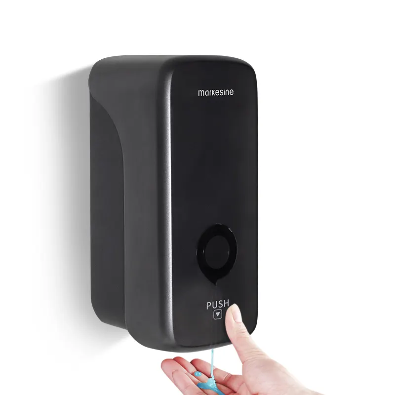 Dispenser sabun hitam cair Drop Manual terpasang di dinding 1000ML hotel