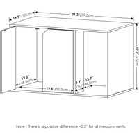 Meuble litière pour chat en bois Columbia Walnut avec entrée latérale, litière dissimulée, maison pour animaux en bois pour salon