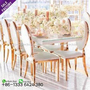 Sillas de Boda de Acero Inoxidable al por Mayor, Sillas de Comedor de Metal de Lujo para Exteriores, Sillas para Banquetes, Fiestas y Eventos - Product Image 1