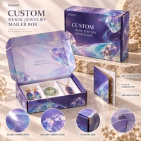 Boîte d'expédition pour bijoux en résine brillante personnalisée, boîte d'emballage en carton ondulé E-Flute avec impression CMYK pour l'expédition de cadeaux