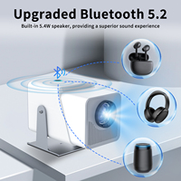 Android TV Mini proyector inteligente Rotación de 180 grados HD 1080P 4K Proyector de techo portátil de 180 grados Blue Tooth