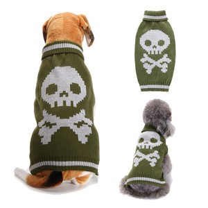 Halloween Cute Dog Sweaters Polyester Pumpkin Skull Design Comfortable <b>Pet</b> <b>Clothes</b> Small Dogs Fall Season Cartoon Style Vests - Product Image 5