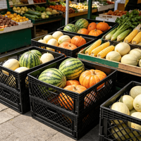 Caisse à lait en plastique pliable et ventilée de 24 quarts, empilable, robuste, pour le transport et le stockage de boissons