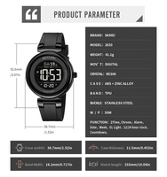 SKMEI 2633 Nouvelle Montre Sportive Digitale Multifonctionnelle à la Mode avec Chronographe et Alarme, Design Populaire, 5ATM, Plastique TPU Durable