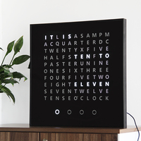 Horloge murale géante à affichage de texte, échantillon gratuit, design unique, horloge numérique à LED, affichage du temps en allemand et en anglais