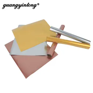 Guangyintong 최고 가격 부드러운 금속 장미 황금 전사 비닐 고품질 열 전달 t 셔츠 캔버스 가방에 비닐에 철