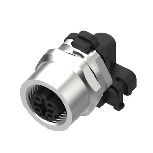 Conector Receptáculo Marvtech M12 Código D Hembra de Montaje Trasero en Ángulo Recto con Protección y Ángulo IP67 - Product Image 1