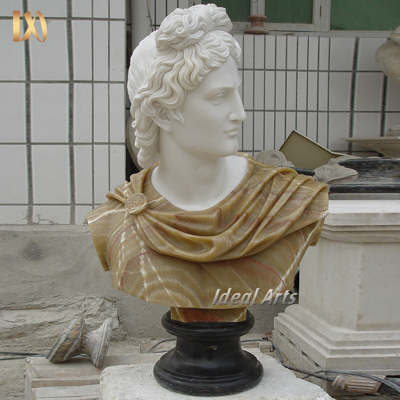 理想的な芸術品卸売 高品質ギリシャ産大理石 アポロ像彫刻胸像
