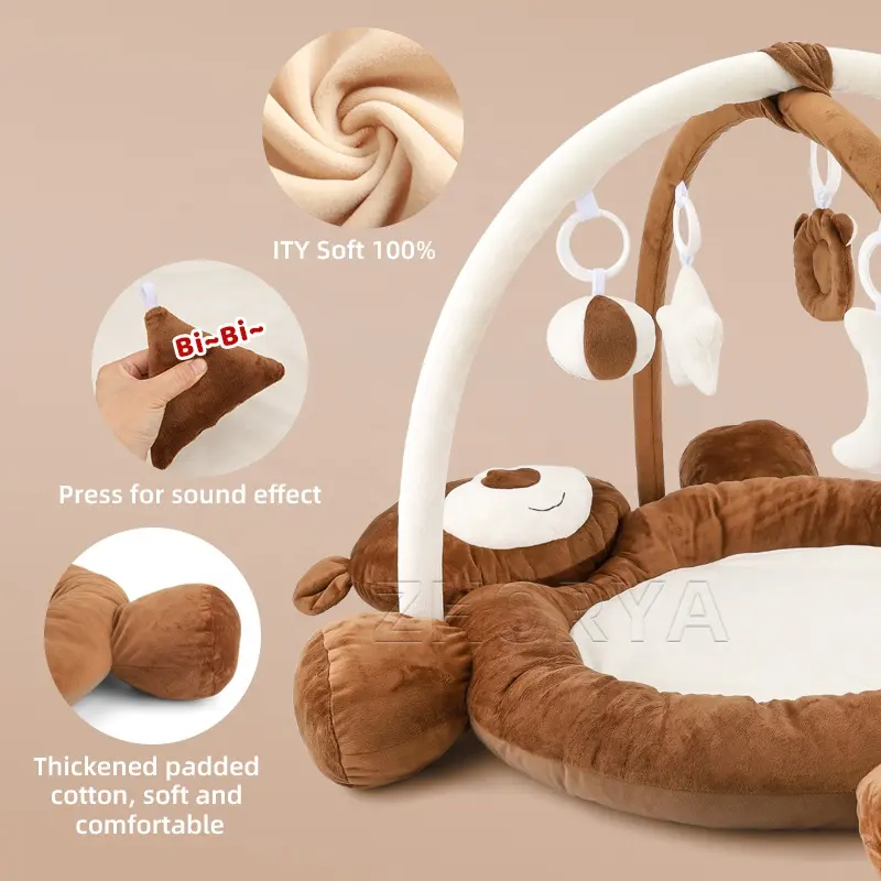 Zhorya Soft Baby Activity Gym tappetino da gioco per neonati grande orso cotone per bambini attività palestra tappetino da gioco
