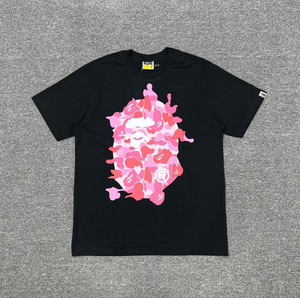T-shirt unisexe à manches courtes et col rond en pur coton respirant, coupe ample, motif singe camouflage, idéal pour l'été - Product Image 3