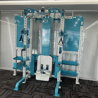Estación Multifunción: Máquina Smith con Cable, Power Rack, Polea Superior y Remo Bajo, Entrenador Funcional