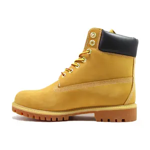 High quality color yellow Goodyear Welt A grade nubuck leather safety shoes