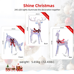 Hot Selling Wholesale <strong>Reindeer</strong> Christmas Decoration in Stock <strong>Light</strong> <strong>up</strong> <strong>Reindeer</strong> <strong>Outdoor</strong> Christmas Gold Deer - Product Image 3