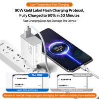 Chargeur USB 90W Prise EU US Charge Rapide Turbo Adaptateur d'Alimentation pour Xiaomi 15 T 14 Ultra 13t 12 Poco X6 X7 F8 Redmi Note 14 13 Pro