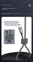 Câble de charge rapide USB-C vers USB-C 60W PD, tressé en nylon, âme en cuivre pur, longueur 1M, cordon de données pour ordinateur portable et téléphone portable