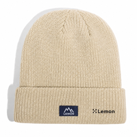 Bonnet d'hiver côtelé en tricot pour l'extérieur avec logo tissé, coupe-vent, chaud, revers pliable, pour la randonnée, le ski, les trajets quotidiens, logo personnalisé