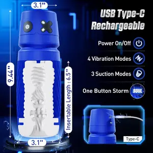 Realistische Cyberskin Mannelijke Masturbator Cup 10 Frequenties Volwassen Seksspeeltjes Met Zacht Siliconen Tunnelontwerp Voor Mannen - Product Image 3