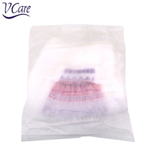 VCARE Culotte menstruelle jetable en coton avec ailettes et côtés froncés, super haute absorption, protection anti-fuites - Product Image 3